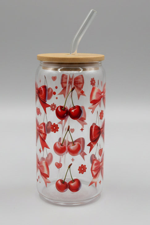 red bows and cherry cup