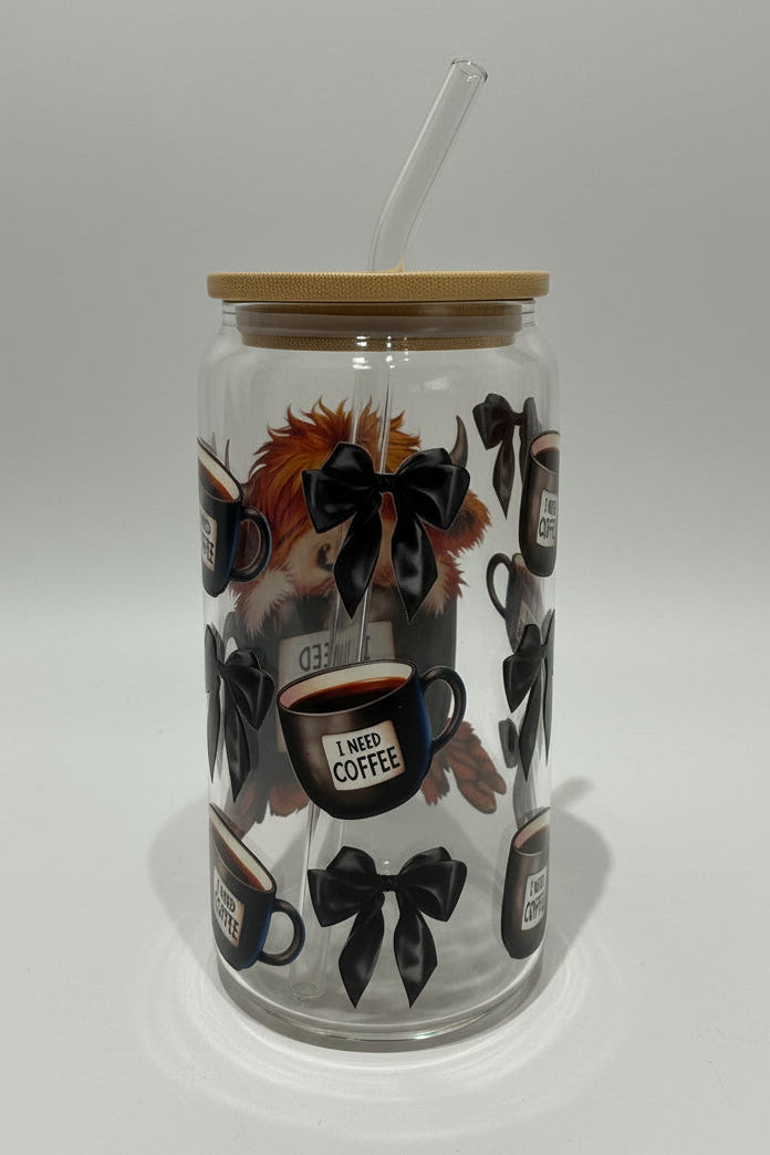 highland cow in coffee cup