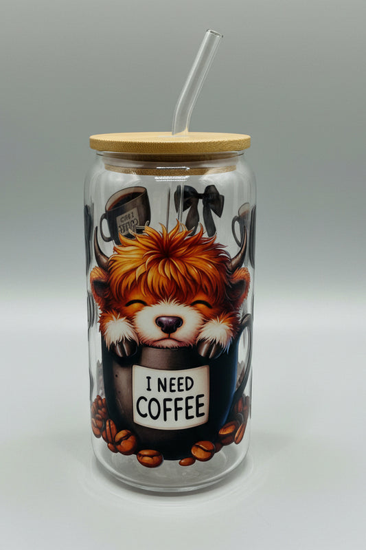 highland cow in a cup